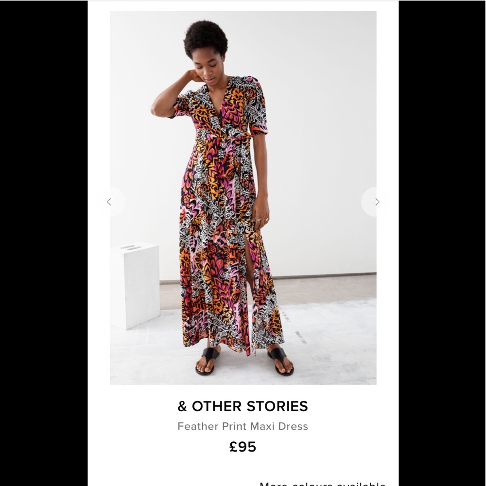 & Other Stories Feather Print Maxi Dress - Picture 3 of 10